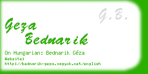geza bednarik business card